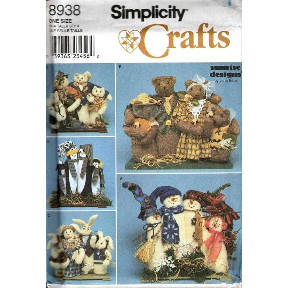 Simplicity Crafts 8938 Decorative 17 Inch Families Uncut Sewing Pattern 1999